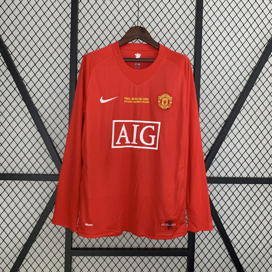 Manchester United Retro Version 07/08 - Final Champions - Manga Larga